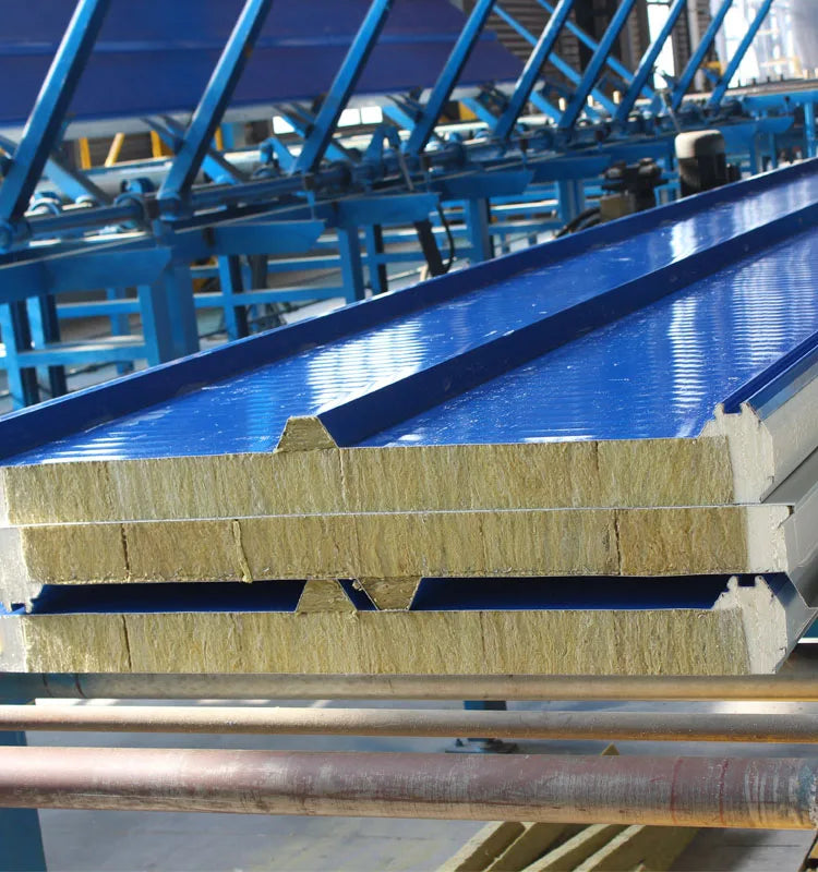 50mm Prefab Sandwich Panel House Rock Wool Roof Sandwich Panels for Roof