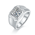 Quick Shipping Trendy High Quality 925 Sterling Silver Moissanite Men Ring Hip Hop Moissanite Rings With Discount