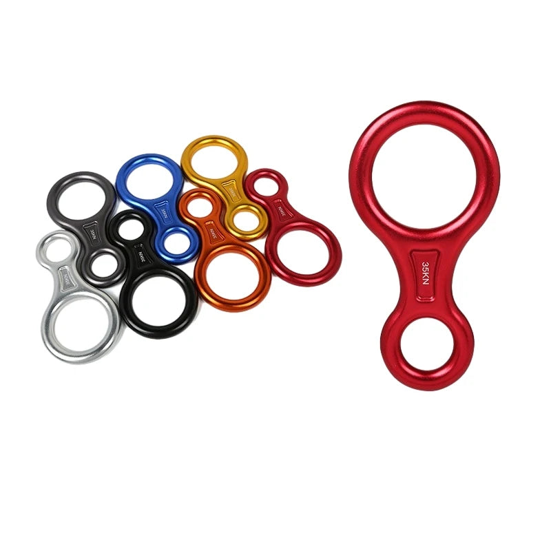 Wholesale TOMITOMO TT-L010 Outdoor Rappelling Belaying Equipment 35kn 8 Ring Aluminum Descenders Mitigation Protector Downhill