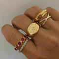 Casting One Diamond CZ Zircon Stone Stainless Steel Signet Ring for Women
