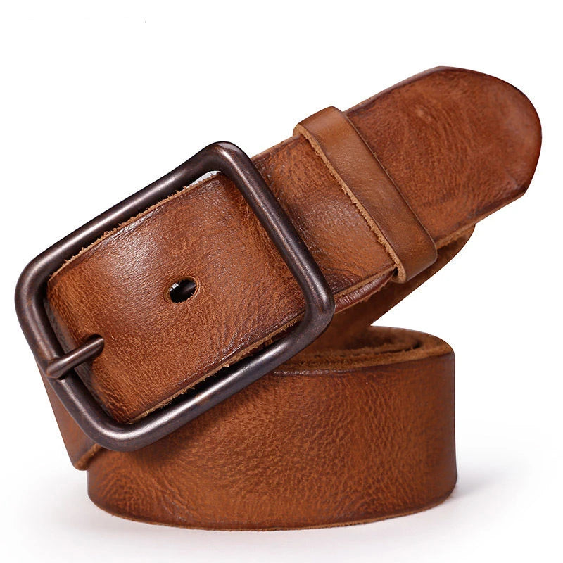 WESTAL Male Genuine Leather Luxury Belt Vintage Designer Buckle for Trousers Men's Belts for Men Quality Strap Leather Belt