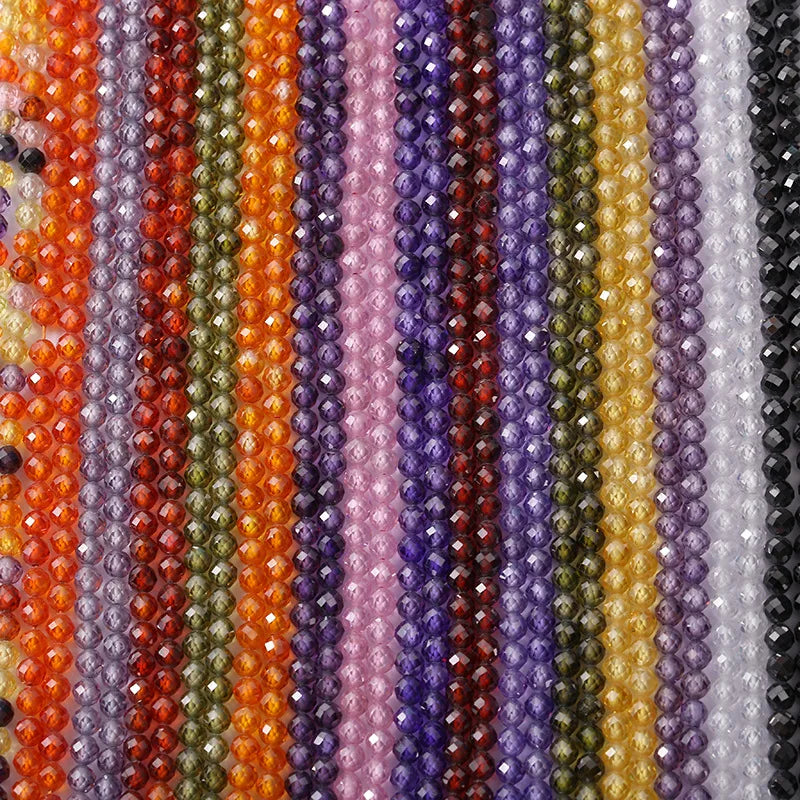 Wholesale Assorted 4mm Faceted Natural Zircon Stone Beads Gemstone for DIY Necklace Bracelets Making