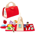 2024 New  Children's Role Play Wooden MAGIC TAPE Fruit Cutting Game Educational Pretend Suitcase Gift Toys for Boys Girls