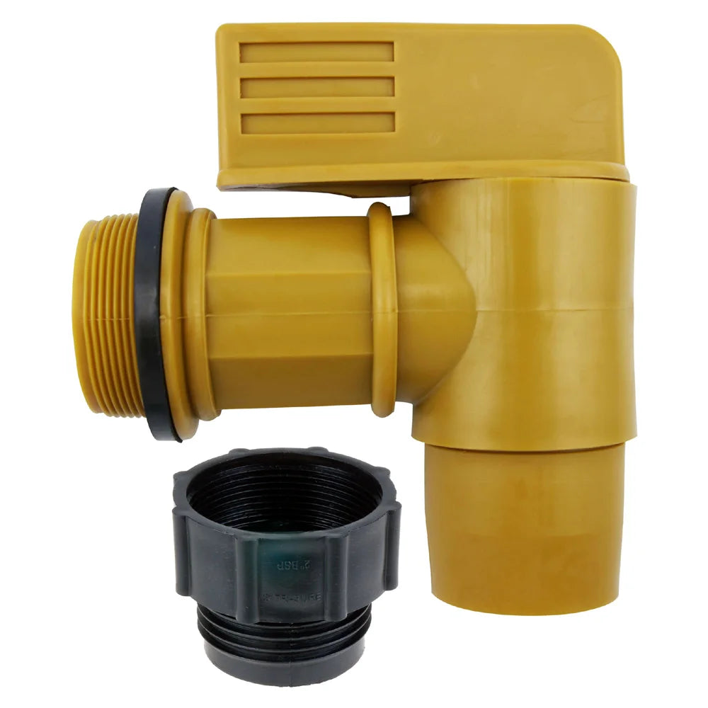 Polyethylene Poly Plastic Barrel Tap 3/4" BSP and 2" BSP Tank Faucet Chemical Dispensing Tap Ball Valve