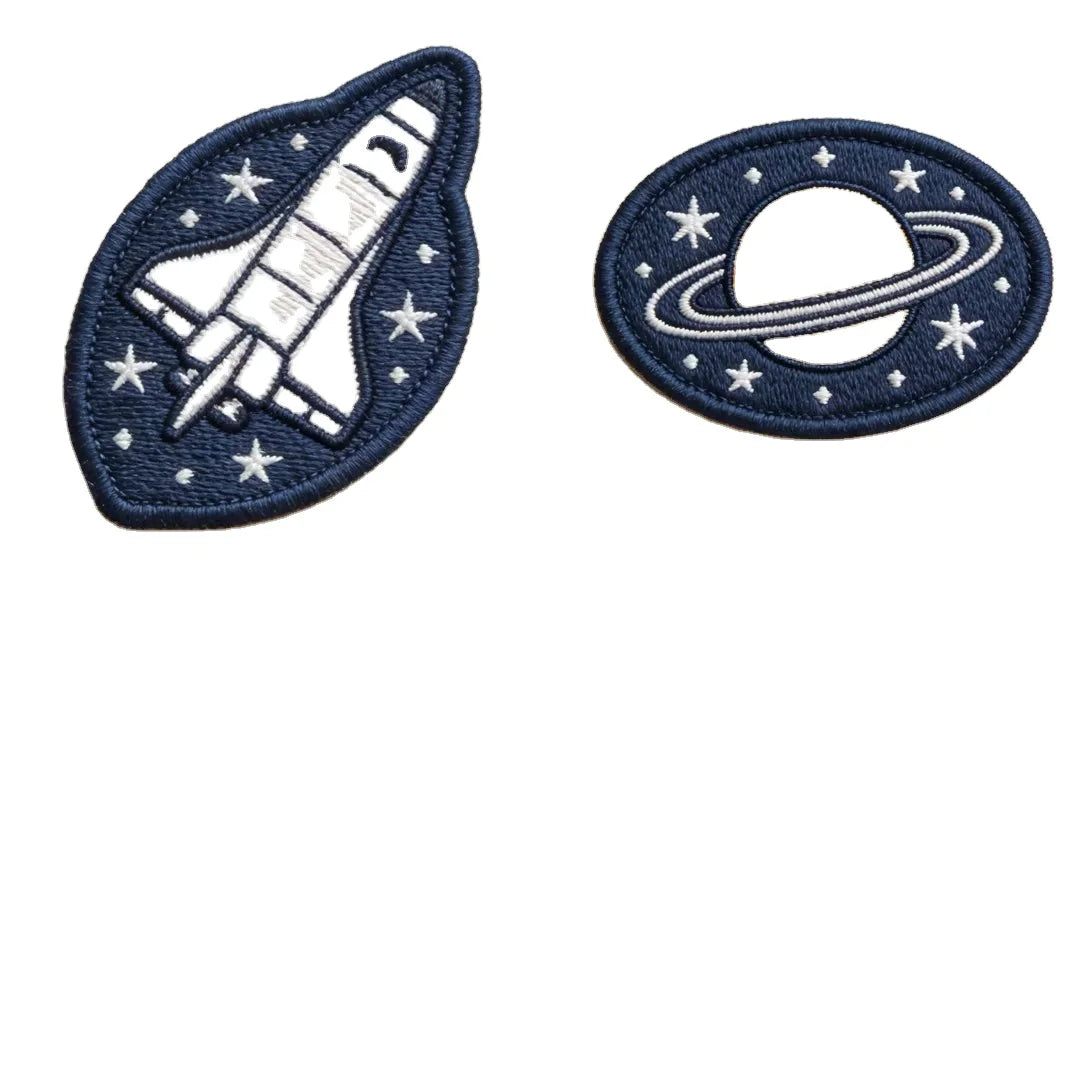 Custom Space Shuttle Challenger Mission Patch 3D Sequins Flower Heart Shape Fabric Material for Garment & Hats