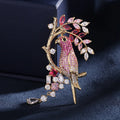 Zircon Bird Hijab Brooches Animal Pins Brooches Colorful Zircon Parrot Brooch Pin