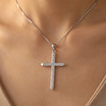 Wholesale Christian God Cross Charm Pendant Rhodium Plated Cubic Zirconia 925 Sterling Silver Unisex Fine Jewelry