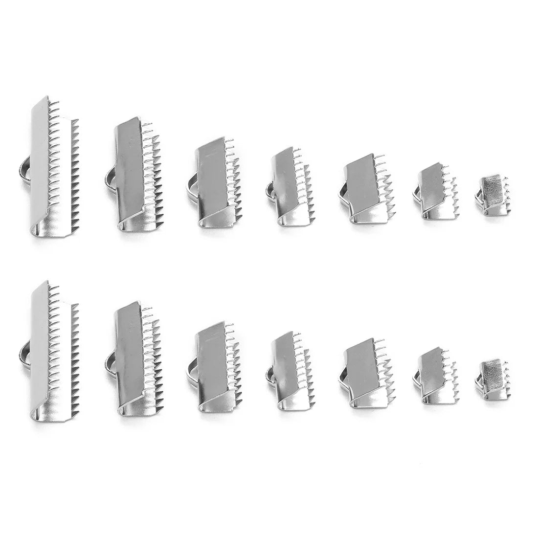 Jewelry Making Accessories Wholesale Steel Crimp Clasps Ribbon Webbing Ends Clips With Claw for Lanyards Ribbon