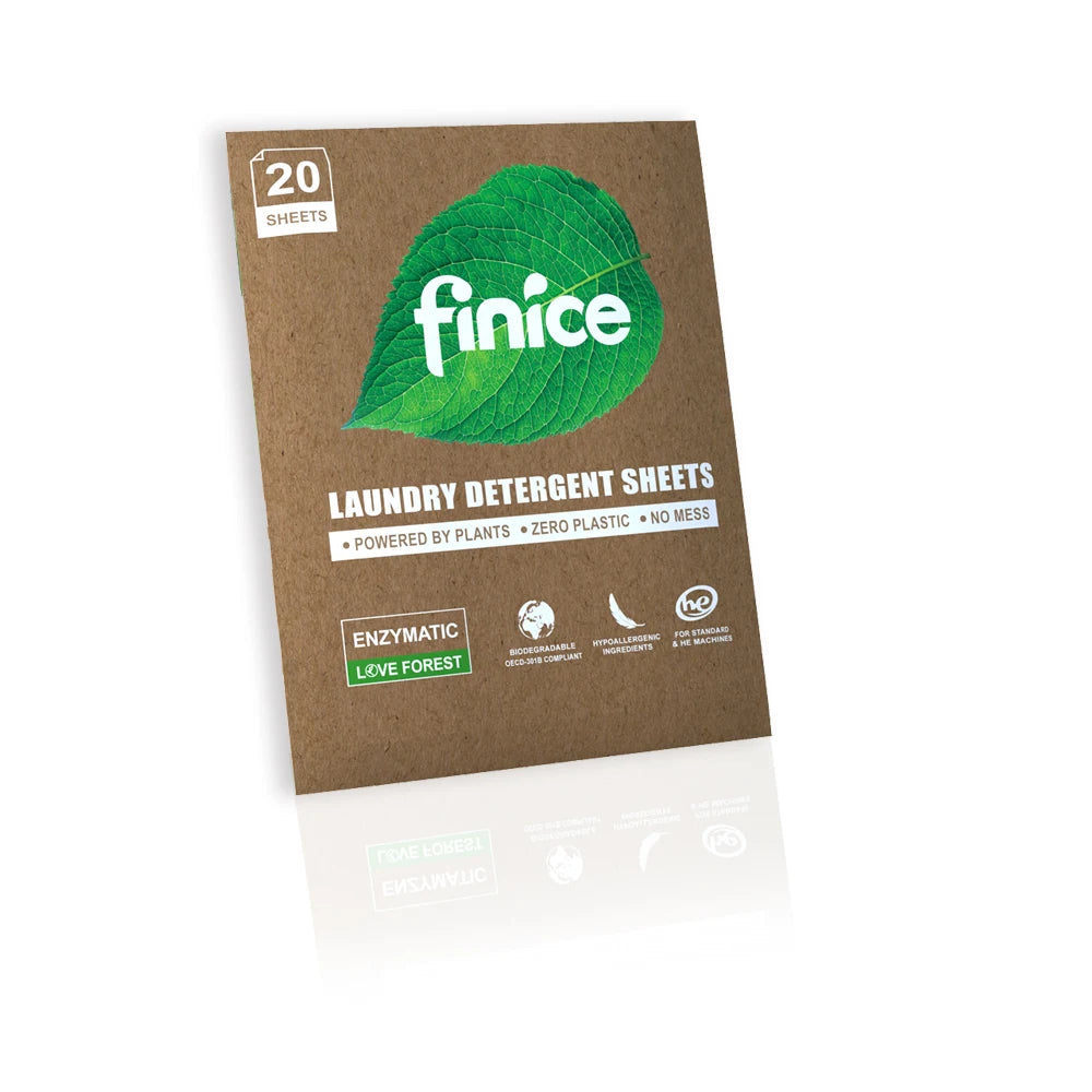 Finice Eco Friendly Disposable Solid Laundry Detergent Strips with Whitening & Super Concentrated Formula Bathroom Use Low Foam