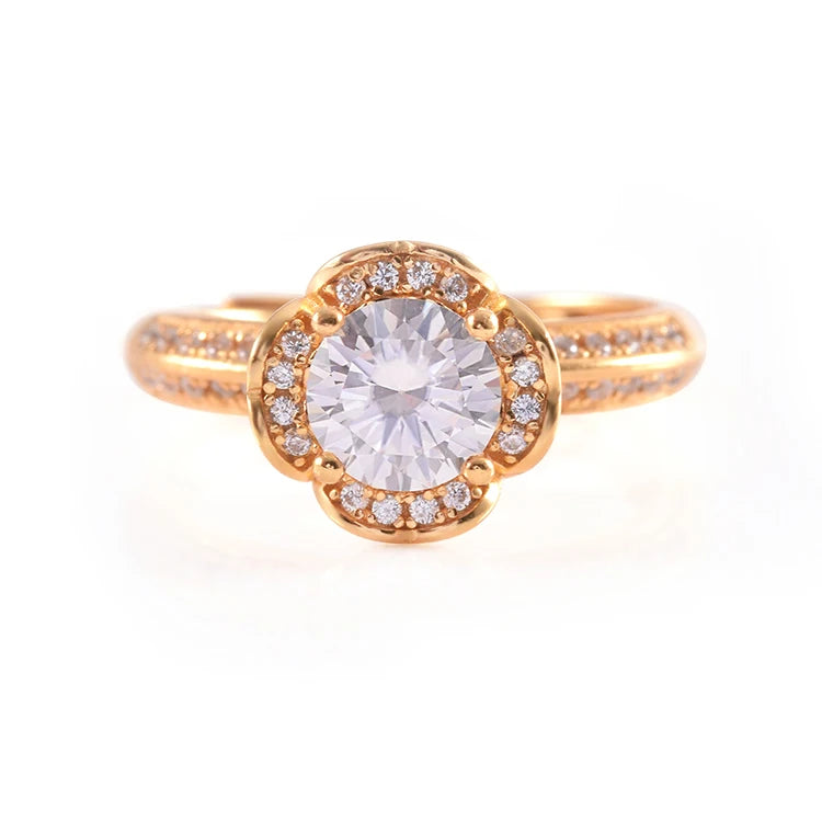 Fashion Jewelry Customized 14K Gold Wedding Rings 2 Carat Moissanite Ring for Men Women