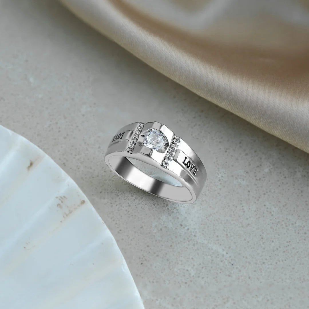 3A CZ Diamond Ring for Man White Gold Silver Engagement Ring 925 Silver Ring
