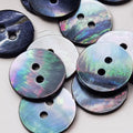 4 Holes 23 mm Natural Shell Round Buttons 2 mm Thickness 18 L Black Mother of Pearl Shell Shirt Button