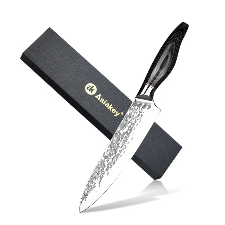 Galaxy Series of Knives 8 Inch Non-Stick Hammered Blade Chef Cleaver Knife Chinese Kitchen Dicing Knife