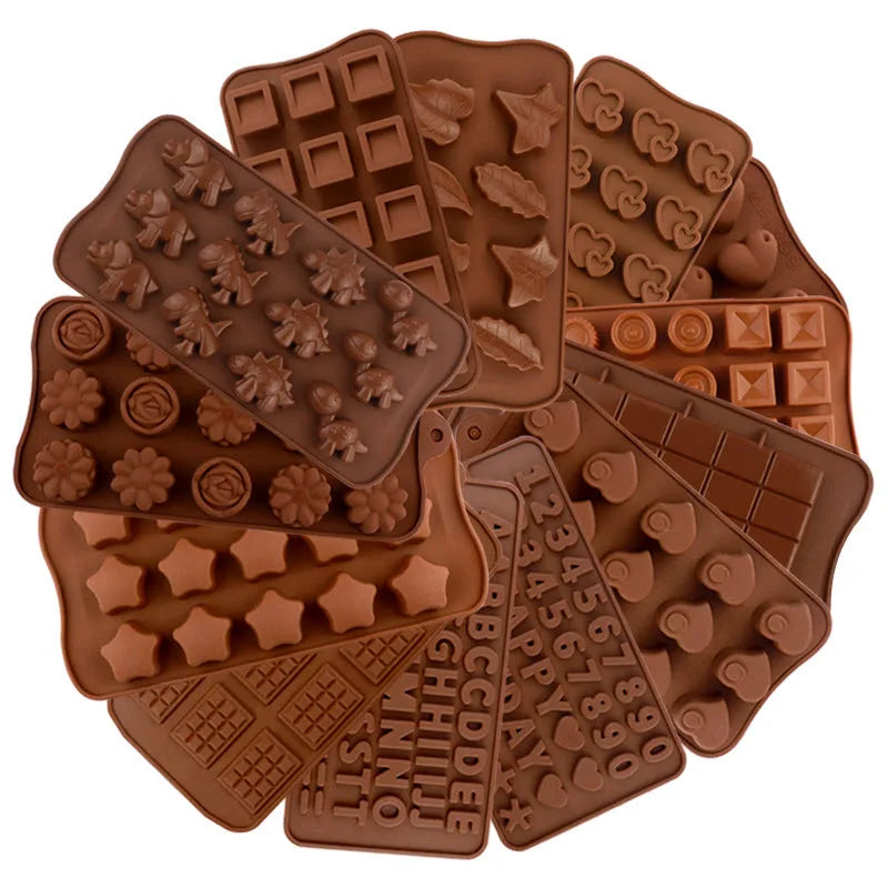 DIY Silicone Chocolate Mold Non-stick Cake Molds Jelly&Candy 3D Shape Bar Moulds