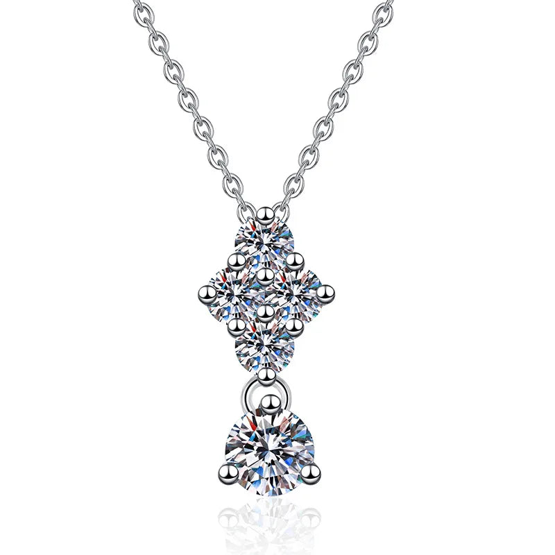 New Arrival Factory Wholesale D Color 0.9Carat Full Moissanite Diamond with GRA  Certificate Special Design Moissanite Necklace