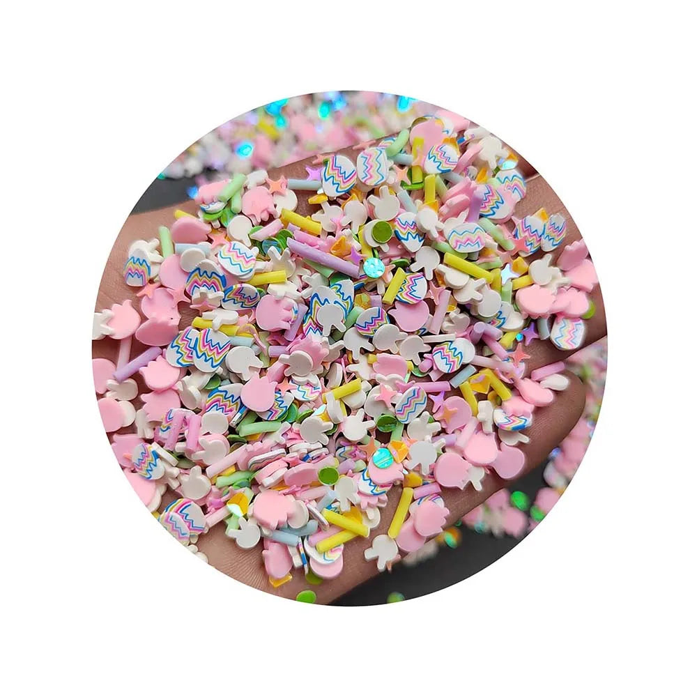 Easter Colorful Egg Rabbit Star Slice Polymer Clay Sprinkles for Crafts DIY Nail Art Decoration Plastic Klei Tiny Cute Mud Parti