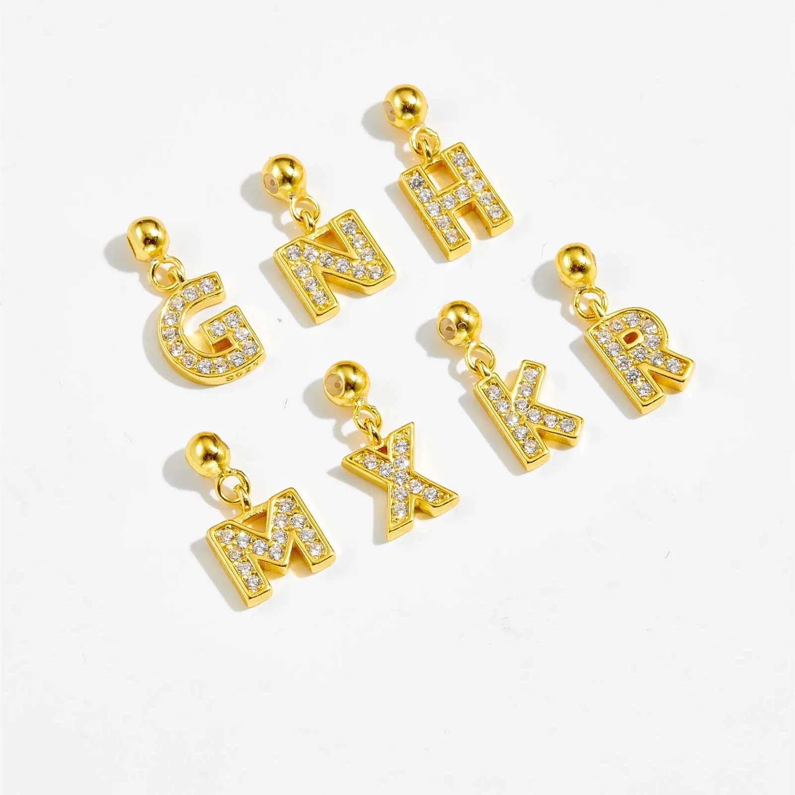 FUAMAY Fashion Jewelry 925 Sterling Silver DIY Alphabet Necklace Pave Letter Initial Necklace