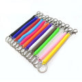 Plastic Spiral Retractable Spring Coil Keychain Anti-lost Stretch Elastic Cord Safety Rope Key Ring with Metal Lobster Clasp