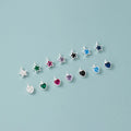 Wholesale 925 Sterling Silver Colorful Zircon Heart Birthstone Charms Diy Necklace Star Pendant Findings