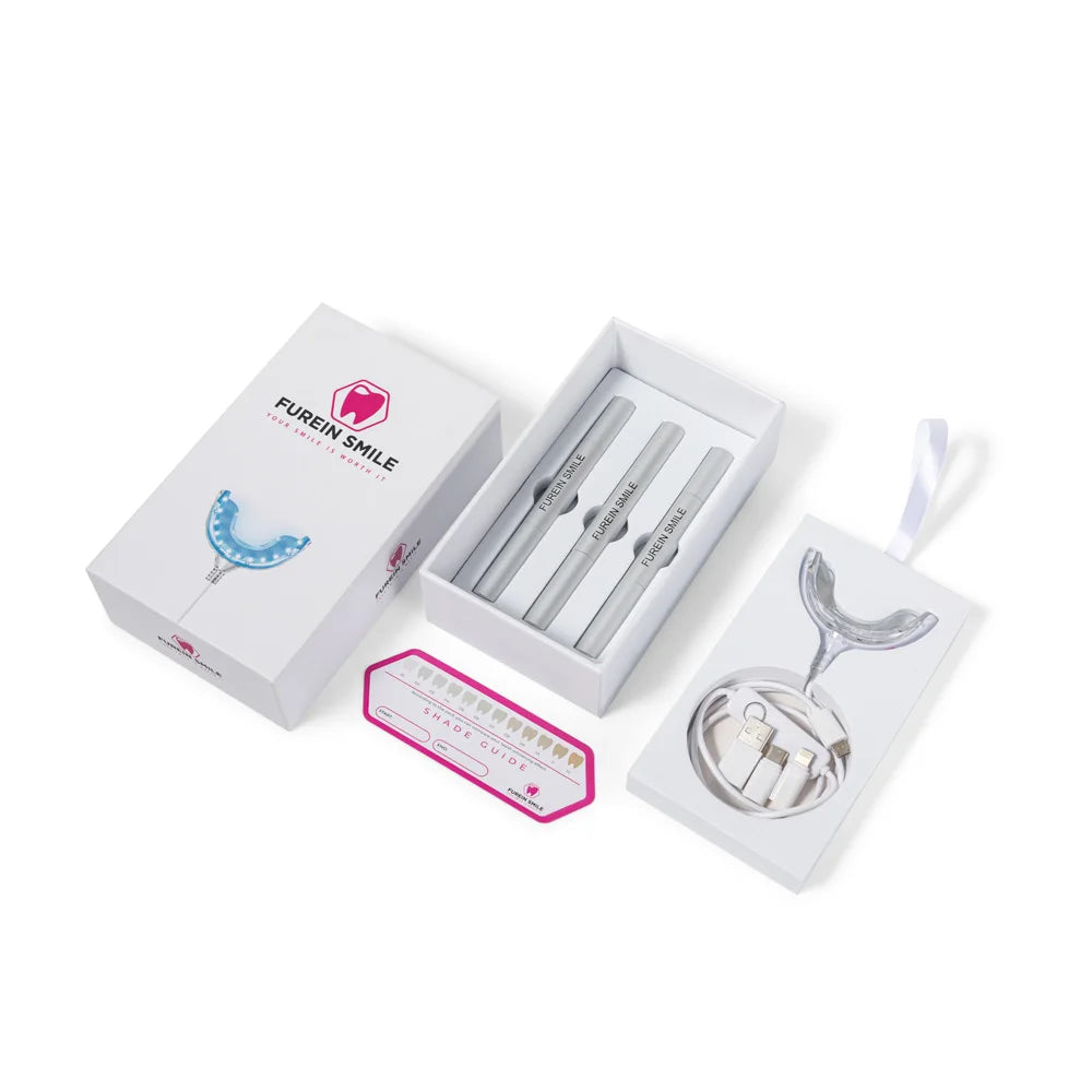 Private Label Luxury Teeth Whitening Kit with LED Non-Peroxide Powder Box Packaging