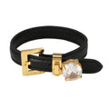 Big CZ Stone Charm Genuine Leather Bangle Bracelet for Woman Man Adjustable Watch Belt Wristband Wedding Jewellery Gifts