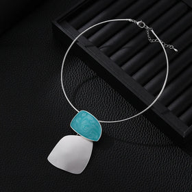 TongLing European Minimalist Choker Necklace Female Geometric Charm Necklace for Daily Wearing