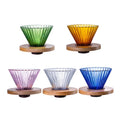 Ecocoffee Hot Sale Coffee Maker Coffee Filter Glass Coffee Dripper 2-4 Cups Colorful Easy Cleanup Wood Tray Sim