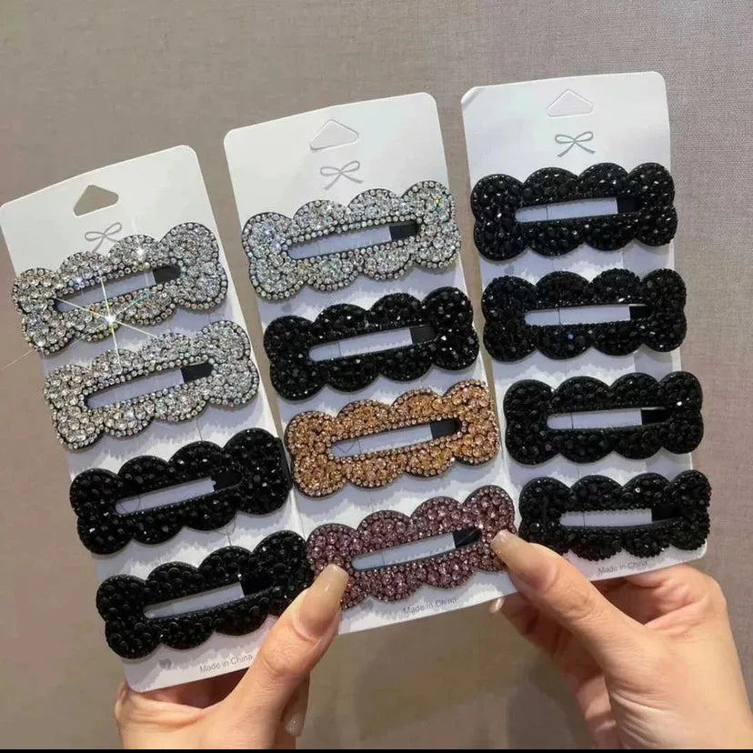 Vintage Style Crystal Bobby Pins with Rhinestone Diamond Charm Elegant Hair Accessories