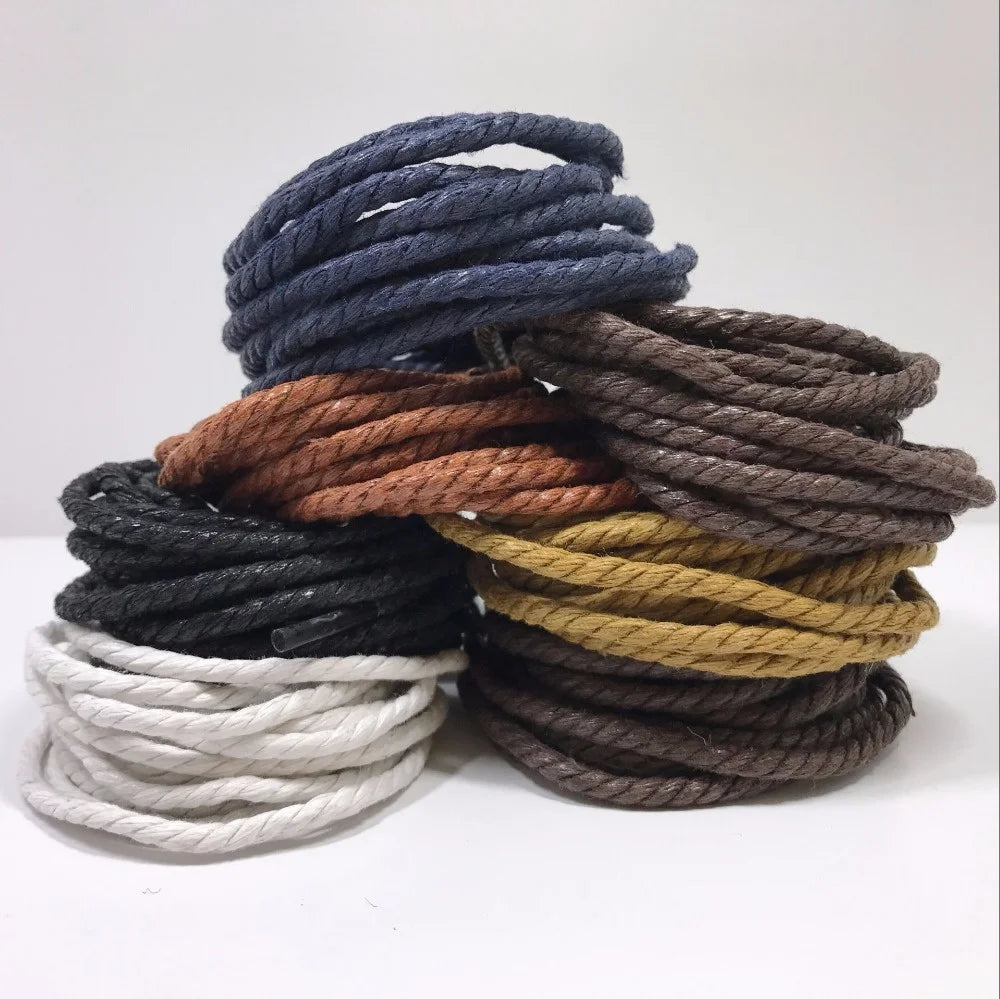 Hot Selling Multi-Colored Waxed Twist Shoe Laces Cotton Fabric Transparent Plastic Tips Customizable Length Printed Factory