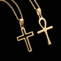 2025 Orthodox Scapular Christian Catholic Religious Gold Plated Stainless Steel Chain Jesus Cross Pendant Necklace for Women Men