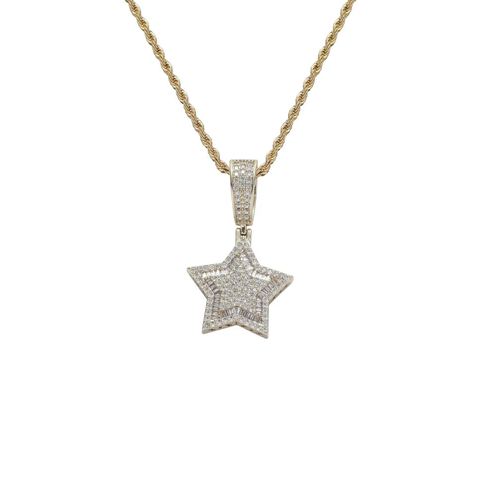 CN402  Brass Setting CZ  Pendants Hip Hop Necklace Iced Out Jewelry