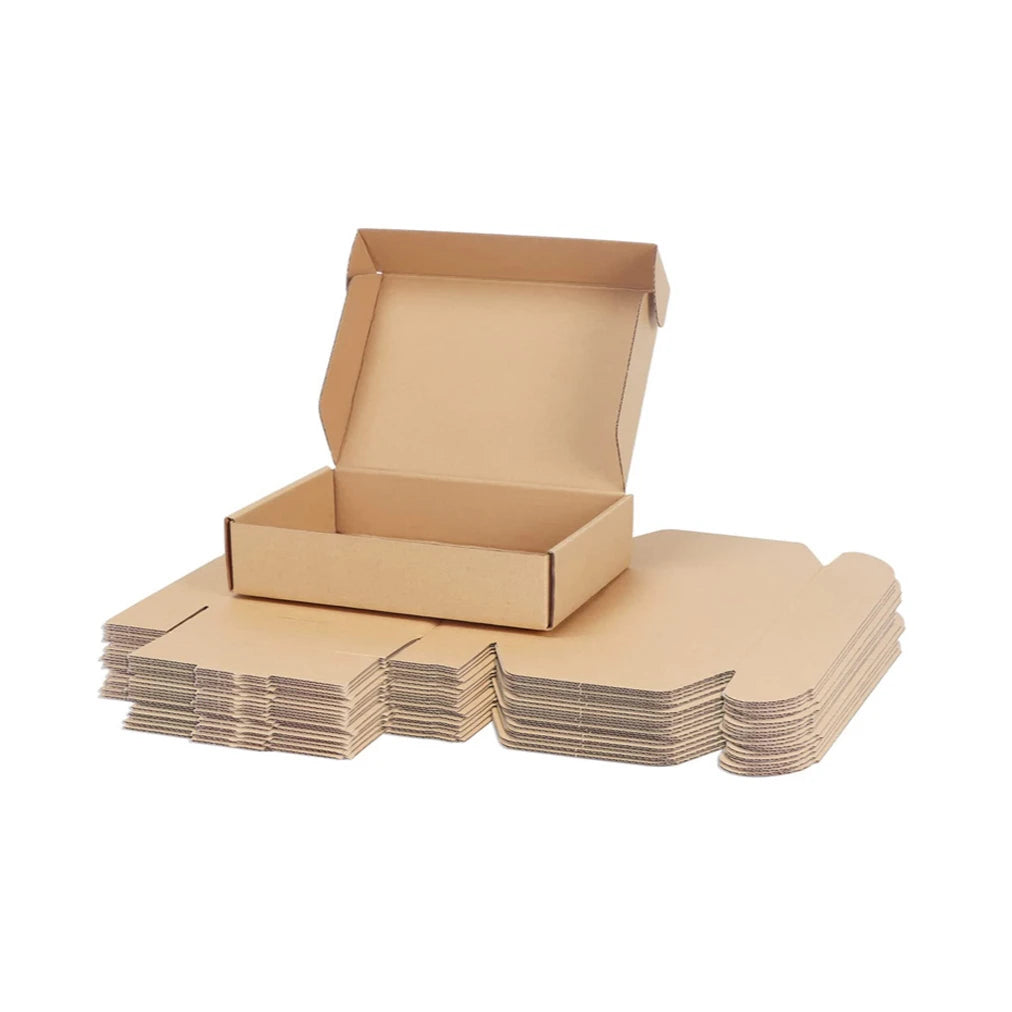 Environmentally Friendly Brown Corrugated Boxes Are Used for Transporting and Mailing Skin Care Products and Cosmetics