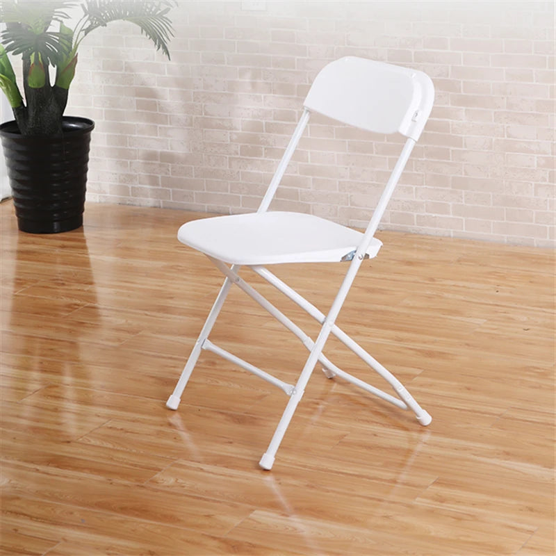Free Sample Cheap Price 10 Stacking Folding Chairs Modern Easy Storage Strong Portable White Used Wedding Dining Kitchen