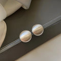 2025 New Brass Electroplated Silver Brushed Round Stud Earrings for Women Jewellery Factory Wholesale