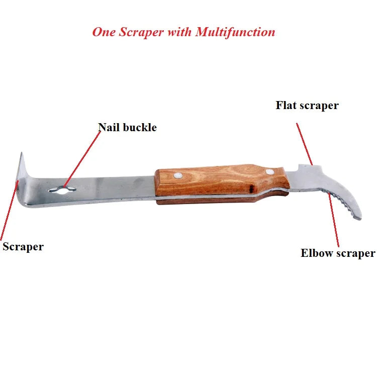 New Condition Stainless Steel Beehive Scraper with Wooden Handle Beekeeping Equipment Tool for Animal Husbandry