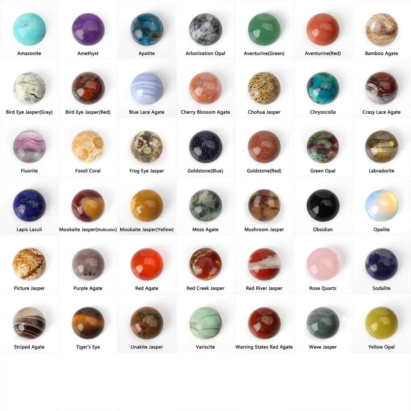 3/4/6/8/10/12/14/16mm Round Gemstone Cabochon Flat Back Gemstone Cabochons Flatback Cabs for Jewelry Making