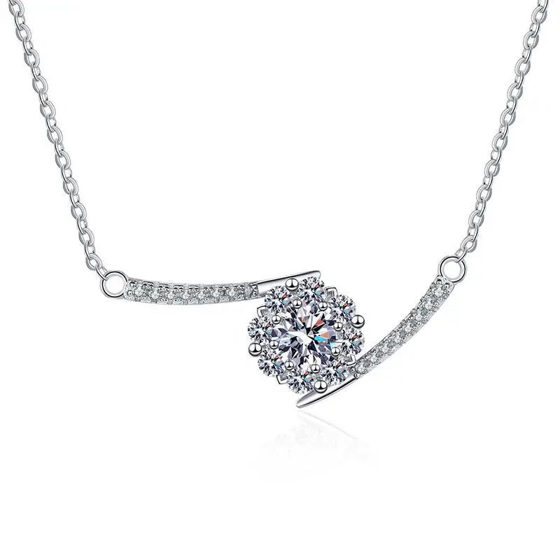 New Trendy Pt950 Gra Certificate Vvs D Color Women Fashion Jewelry Moissanite Necklaces 925 Sterling Silver
