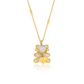 Hot Selling Love Collarbone Chain Women's White Shell Plated 18K Gold Stainless Steel Bear Necklace Jewelry