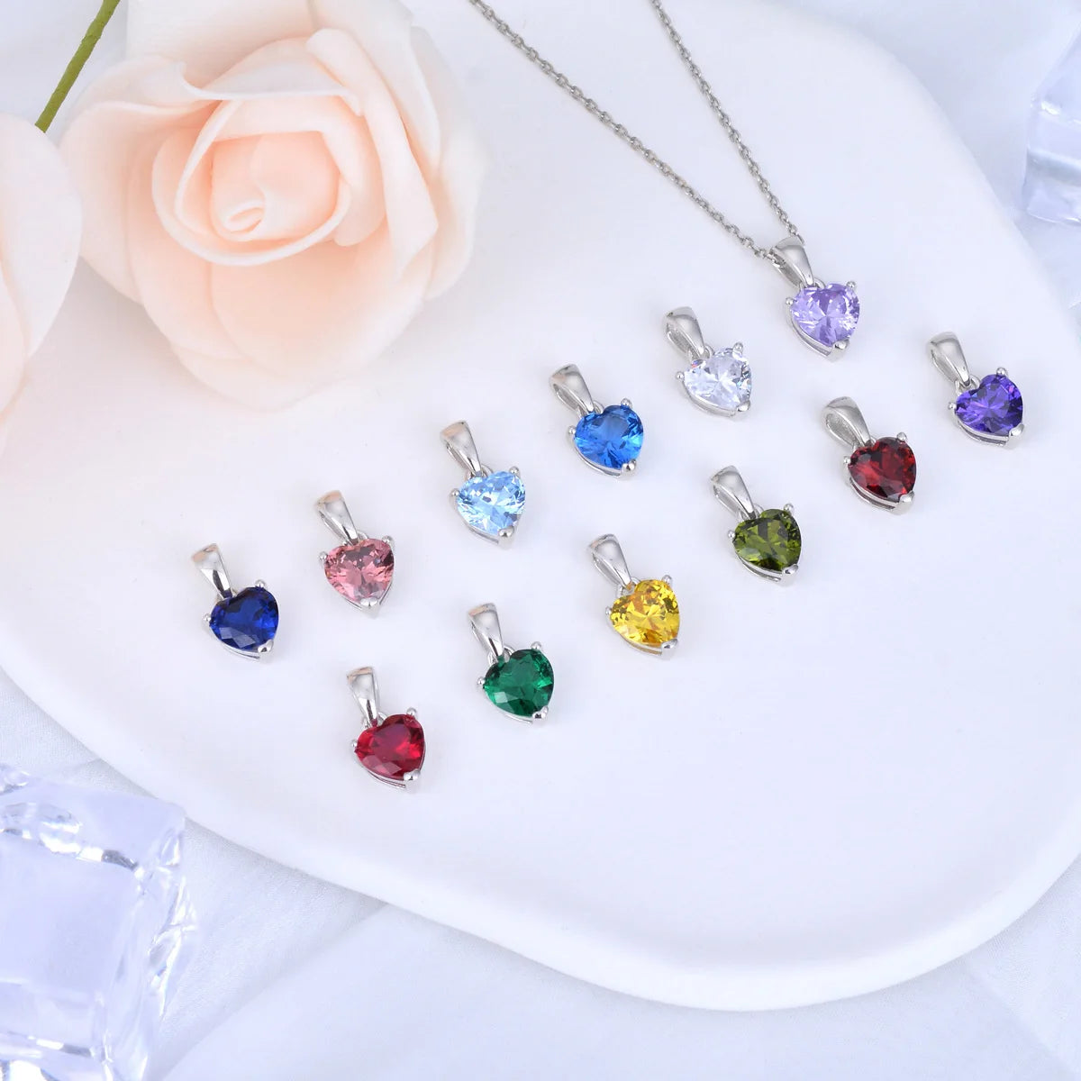 Merryshine S925 Sterling Silver Birthday Gifts Valentines Mothers Day Gifts Birthstone Necklace for Women