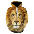 Fitspi Wholesale Hoodies 3d Print Animal Lion Sweatshirts Men Women Unisex Hooded Oversized Street Harajuku Kids Sweatshirt