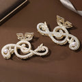 Metal Music Note Shark Clip Fashion Head Ornament Decor for Ponytail Hair Claw Catch Hairpin with Rhinestone