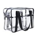 Thick PVC Zippered Toiletry Carry Pouch Waterproof Makeup Artist Large Bag Diaper Shoulder Bag Beach Bag