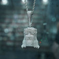 Hip Hop Zircon Brass Necklace With AAA Iced Out Zircon Figurine Pendant Stainless Steel Chain