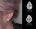 Fine Jewelry Dainty Moissanite Earring for Women 925 Silver Rhodium Plating Pear Cut Diamond Wedding Inspired Gift Past Testers
