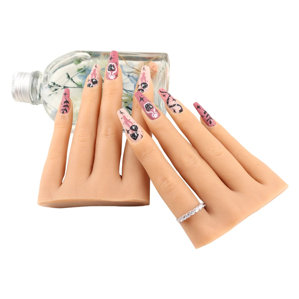 Adjustable Silicone Flexible Finger for Nail Art Training Movable Fake Nail for Practice Hand Nail Supplies Product