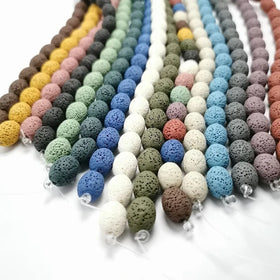 Volcanic Lava Stone Rice Shape Beads Essential Oil Rock Bead Loose Spacer for Jewelry Making DIY Bracelet Accessory