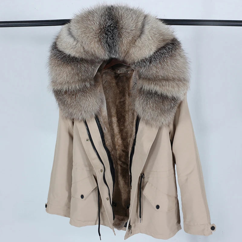 OFTBUY 2023 Women's Thick Winter Jacket Hooded Parka Real Fox Raccoon Fur Collar Long Waterproof Natural Fur Coat Warm