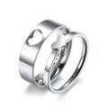 Wholesale Wedding Rings Couple Set Stainless Steel Couple Promise Heart Rings