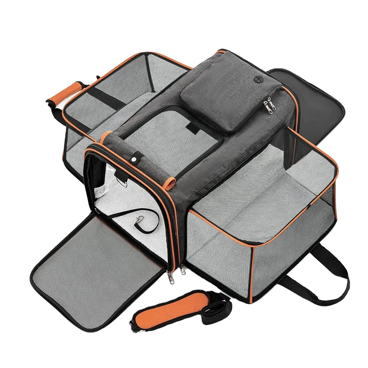 New Design Breathable Pet Carrier Backpack Car-Mounted Expansion Dog Travel Bag Two Sided Expandable Oxford Dog Backpack