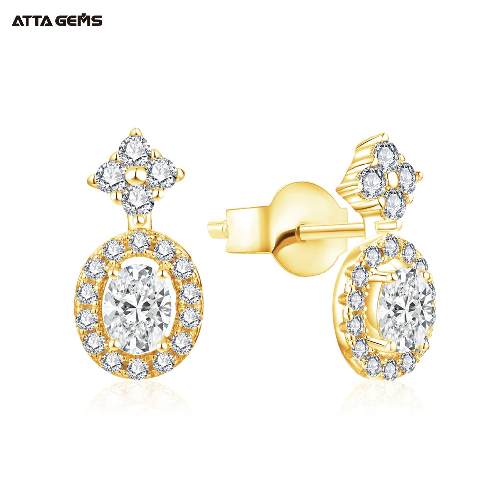Earrings New Design Moissanite Earrings Studs D Color VVS Moissnite 925 Sterling Silver Charm Earrings